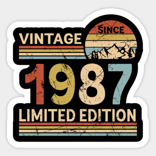 Vintage Since 1987 Limited Edition 36th Birthday Gift Vintage Men's Sticker